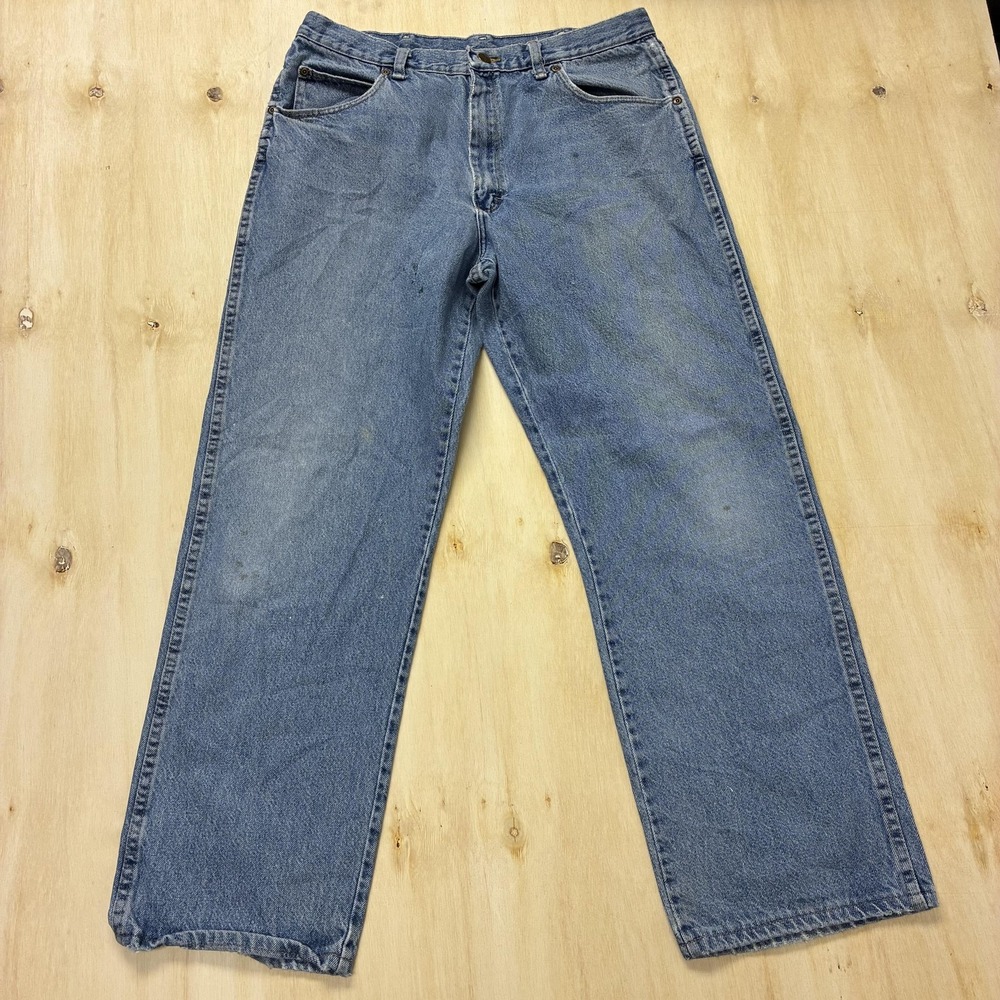 Red Kap Jeans Mens 33x29 Light Wash Blue Denim Relaxed Straight Workwear